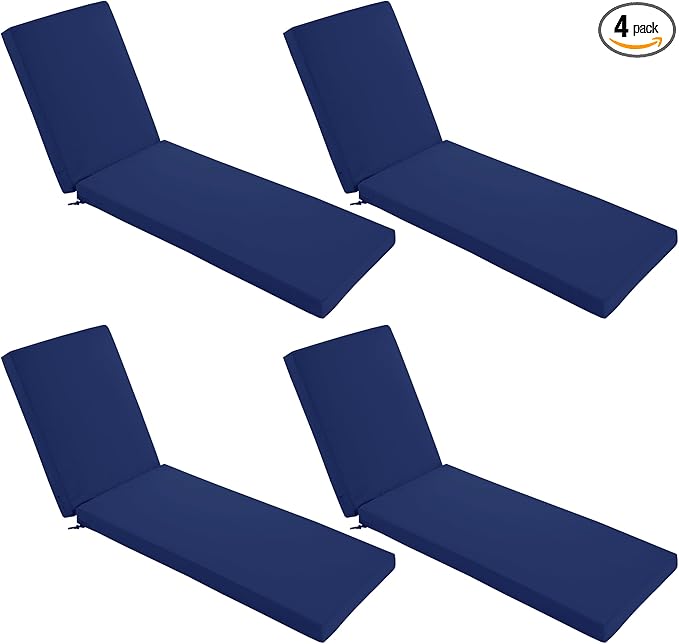 Chaise Lounge Cushions Outdoor Set of 4 by SUMMSUN