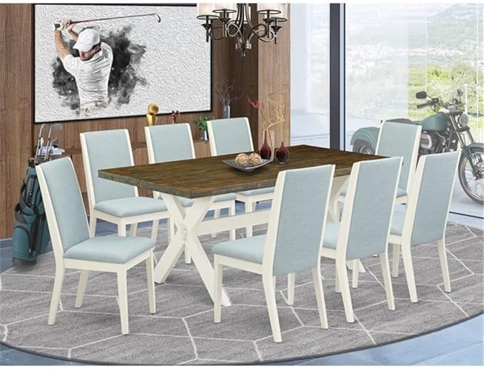 East West Furniture X077LA015-9 9 Piece Kitchen Table & Chairs Set Includes a - Image 2