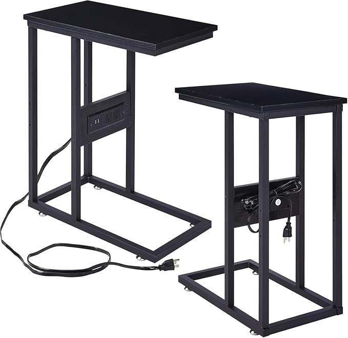 VECELO C Shaped End Side Table by VECELO
