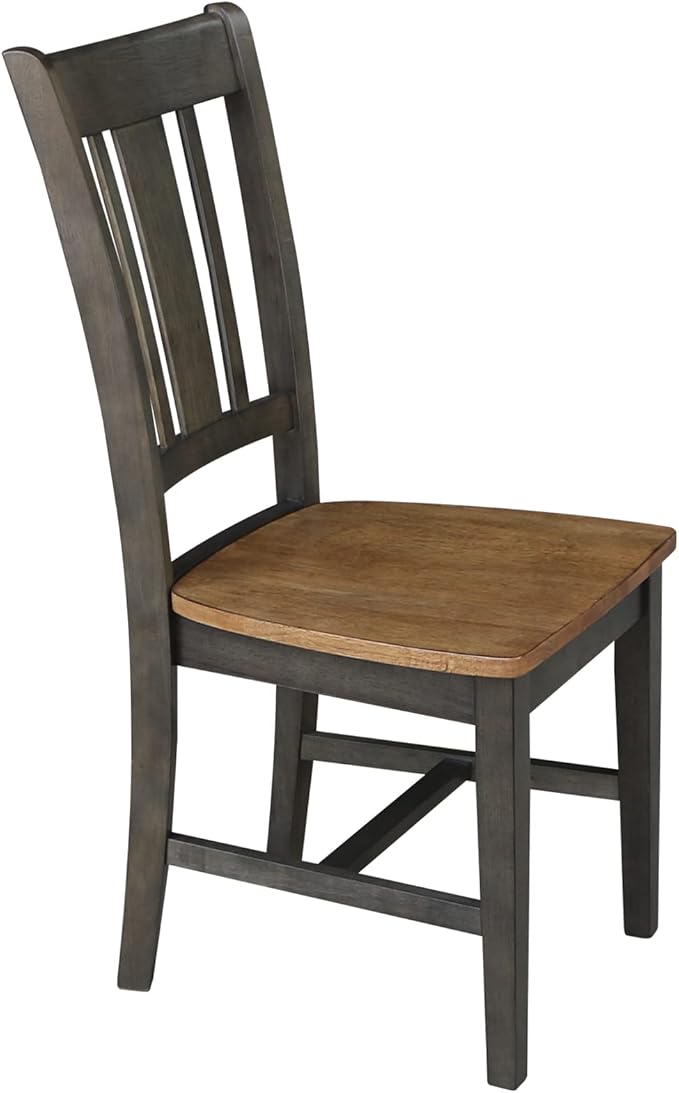International Concepts San Remo Splatback Dining Chair, Hickory/Washed Coal - Image 5