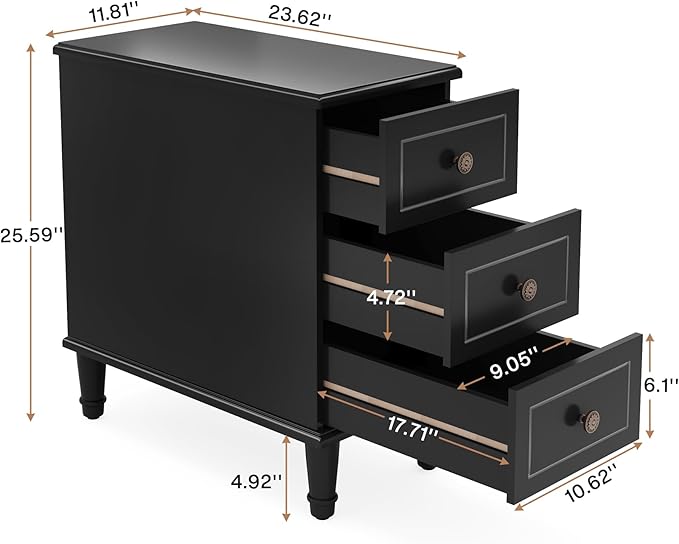 Tribesigns Solid Wood End Table, Fully Assembled Narrow Side Table - Image 2