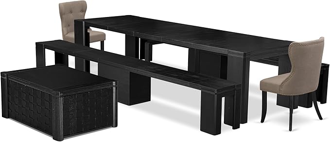X02SI-2C6-48 - 6-pc Dining Table Set a Rectangular Dining Table - Image 2