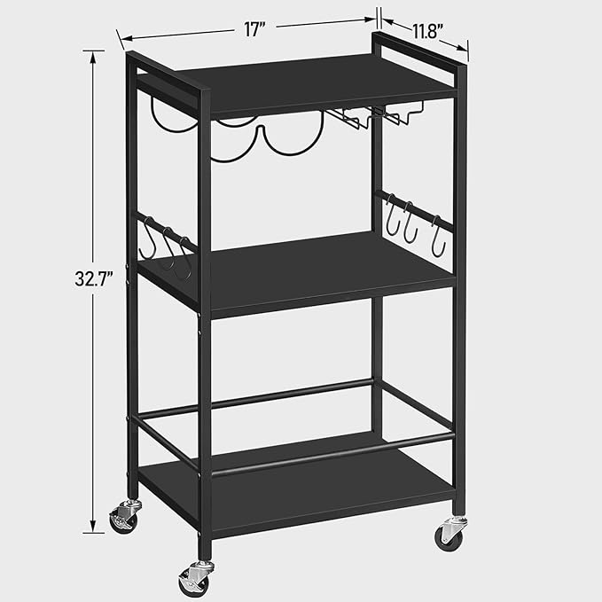 TUTOTAK Bar Cart, Home Bar Serving Cart - Image 6