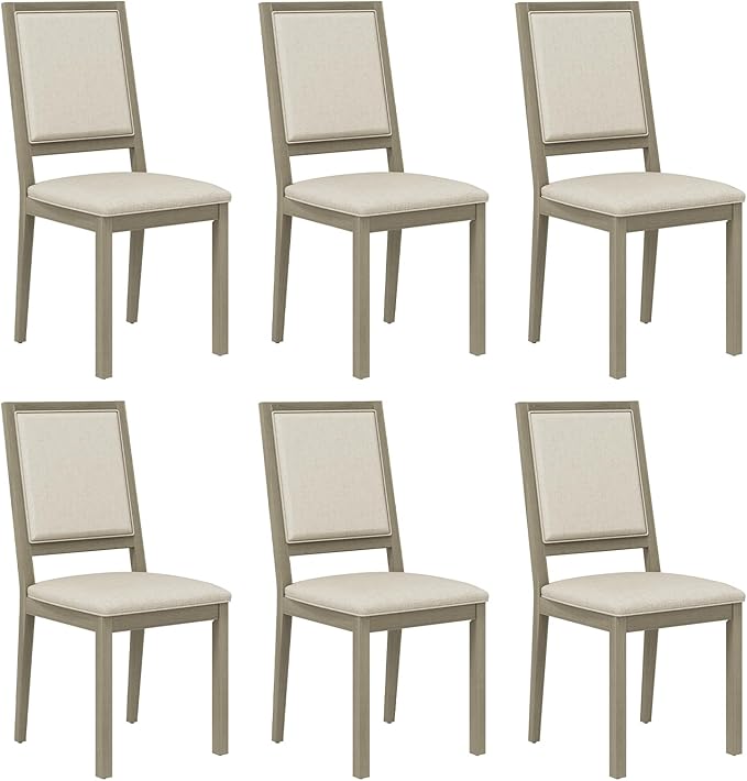 COLAMY Wood Dining Chairs Set of 6, Mid Century Modern Upholstered Kitchen by COLAMYINC