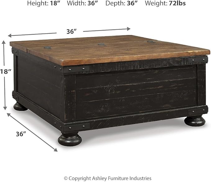 Signature Design by Ashley Valebeck Farmhouse Lift Top Coffee Table - Image 3