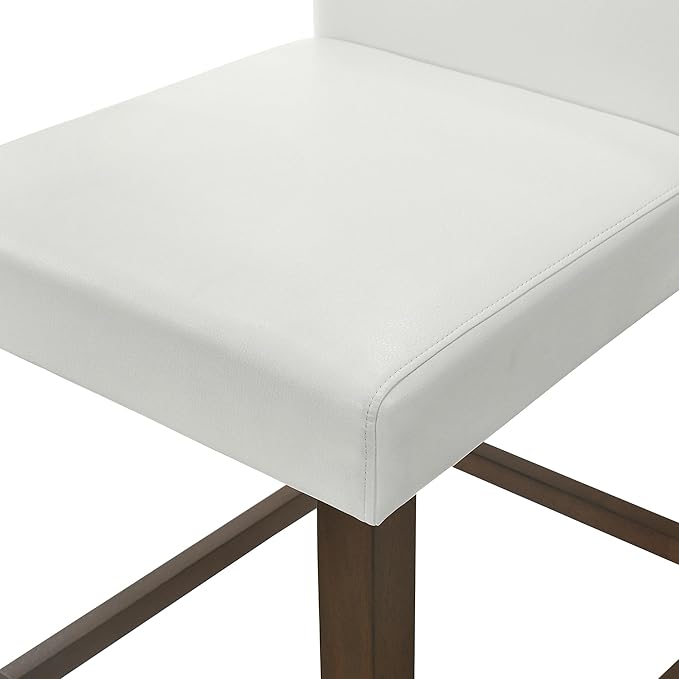 CHITA Counter Height Bar Stools Set of 3, PU Leather in White - Image 8