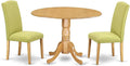 East West Furniture DLEN3-OAK-07 3 Piece Kitchen Table Set Contains a Round by EastWestFurniture