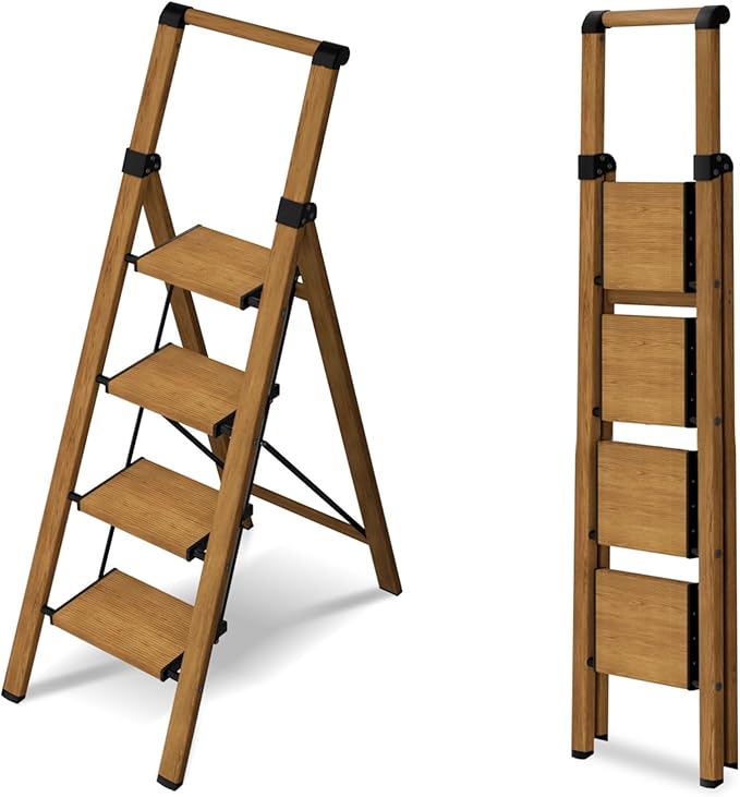 4 Step Ladder, Lightweight Folding Step Stool by STEPLADDER