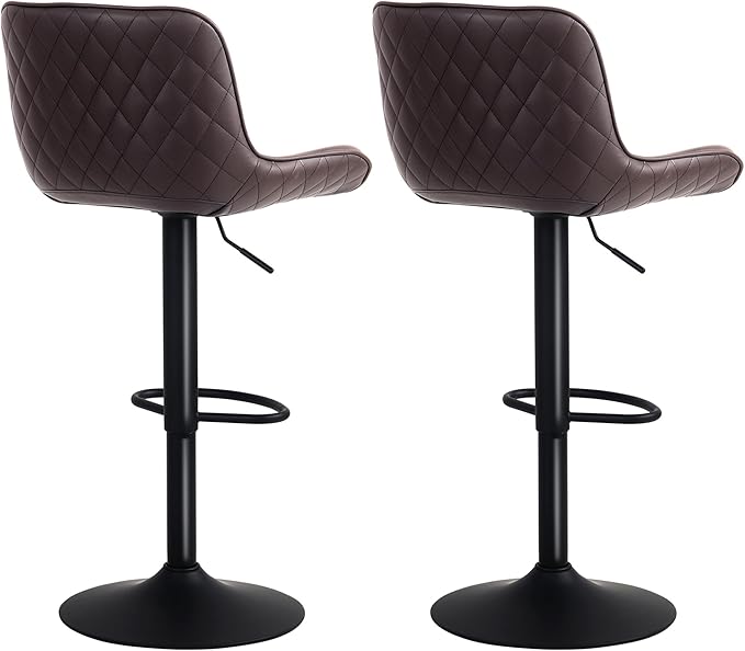YOUNUOKE Counter Height Bar Stools Set of 2, Adjustable Swivel Stool Chairs - Image 5