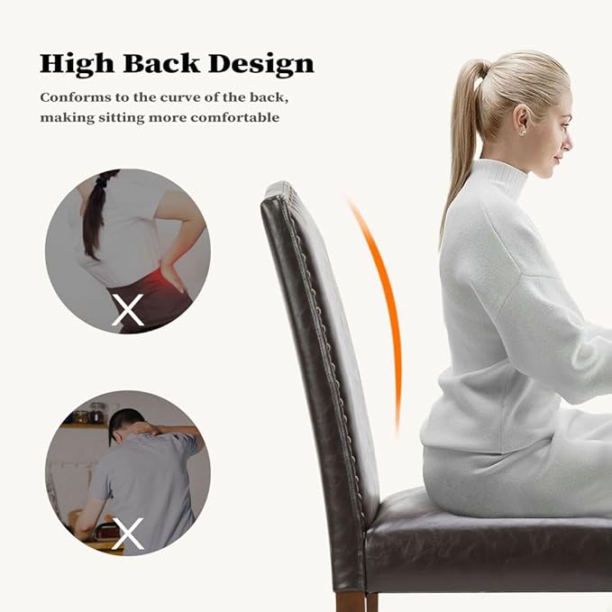 Kitchen Chairs Set of 6 Modern Upholstered Fabric Seat - Image 5