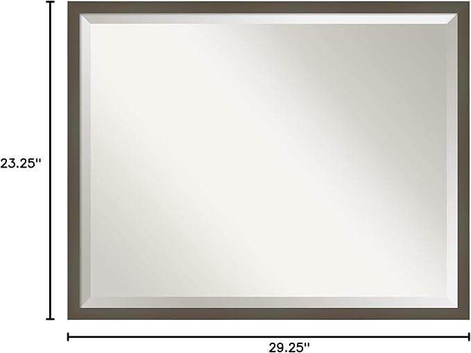 Amanti Art Grey Wall Mirror 23x29 Svelte Clay Grey Rectangle Bathroom Mirror - Image 6