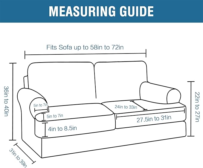 H.VERSAILTEX Sofa Cover 3 Piece T Cushion Loveseat Slipcovers Thick Velvet - Image 2