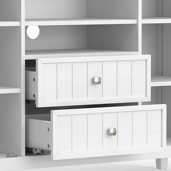 SIMPLIHOME Bedford SOLID WOOD 53 inch Wide Transitional TV Media Stand in White - Image 9