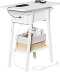 End Table with Charging Station, Flip Top Side Table with USB Ports and Outlets by Asgolion