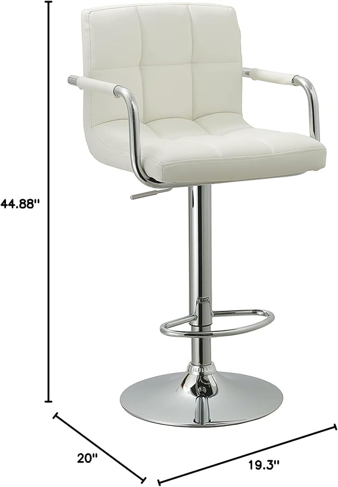 AC Pacific Contemporary Adjustable Swivel Kitchen Bar Stool Chair - Image 12