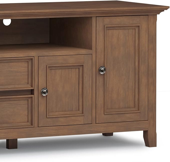 SIMPLIHOME Amherst 72-inch Wide Solid Wood TV Stand in Rustic Natural Aged Brown - Image 10