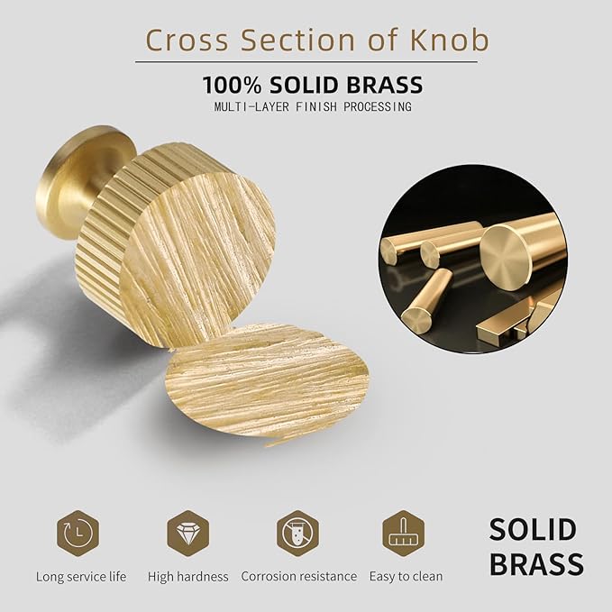 Solid Brass Cabinet Knob - Image 3