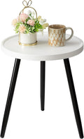 danpinera Round Side Table, Metal Legged Accent Table by danpinera