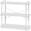 HCHQHS Bookshelf, 3-Tier Industrial Bookcase, Freestanding Horizontal by HCHQHS