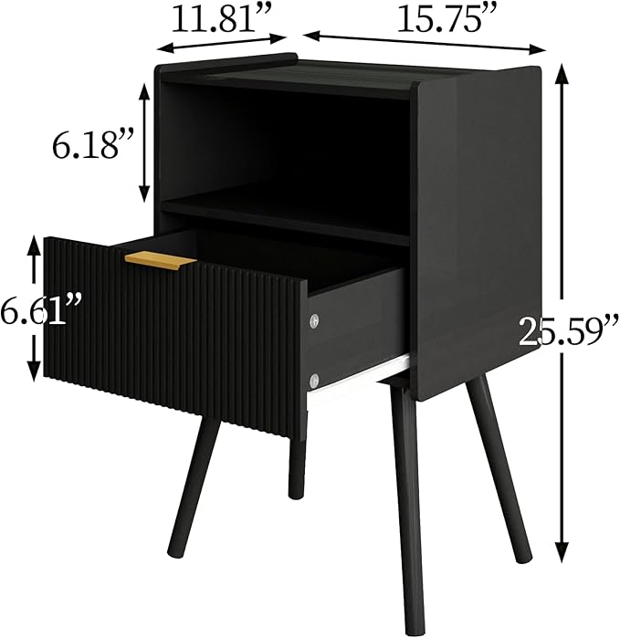 Nightstand, Modern Bedside Table - Image 2