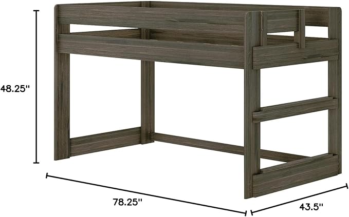 Max & Lily Modern Farmhouse Low Loft Bed, Twin Bed Frame - Image 2