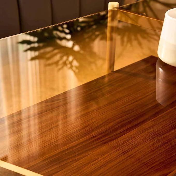 Shrine Rectangle Coffee Table, Mid-Century Modern Design, 2-Tier Structure - Image 8