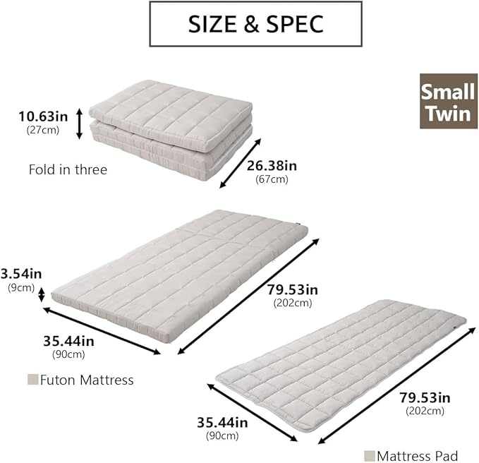 EMOOR Japanese Tri-fold Futon Mattress Machi - Image 2
