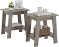 End Table, Side Table with 2-Tier Storage Shelf, Sofa Table by Garvee