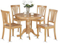East West Furniture ANAV5-OAK-W 5 Piece Dining Room Table Set Includes a Round by EastWestFurniture