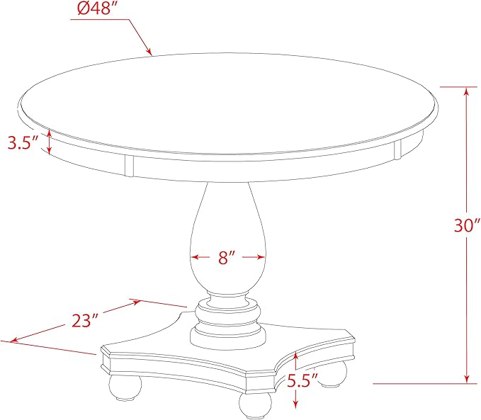 East West Furniture F2EL7-718 7 Piece Dining Table Set Consist of a Round - Image 14