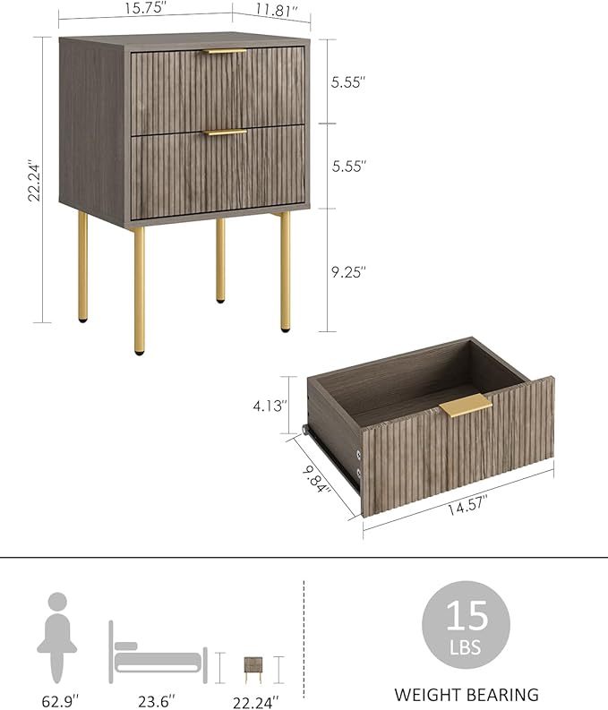 Nightstand, Small Bedside Table - Image 2