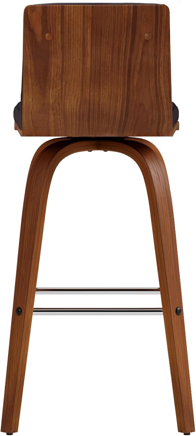Armen Living Vienna 26" Swivel Counter Stool in Walnut Wood Finish - Image 5