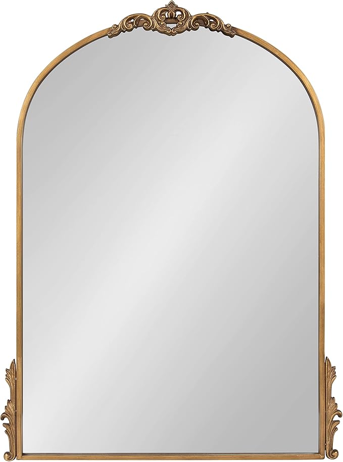 Kate and Laurel Myrcelle Traditional Arched Mirror; 25 x 33; Gold; Decorative - Image 6