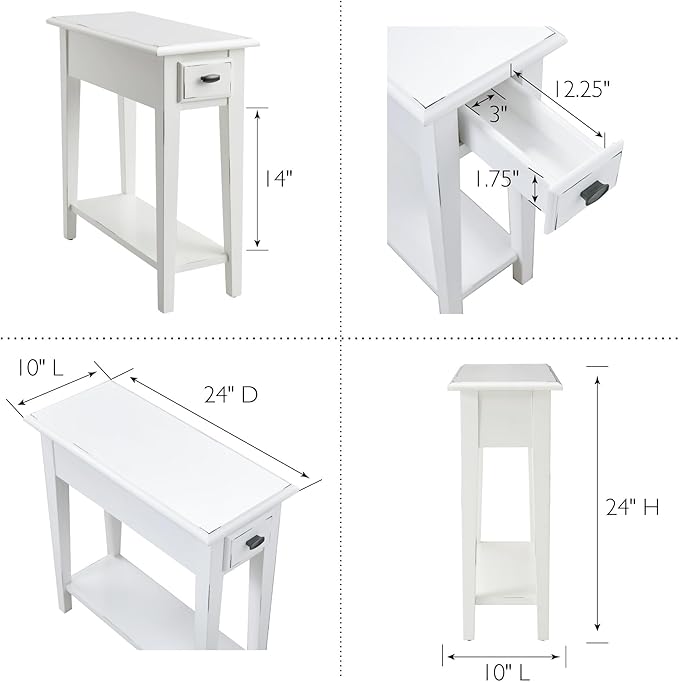 Haven Ridge Narrow End Table, Solid Wood Side Table - Image 3
