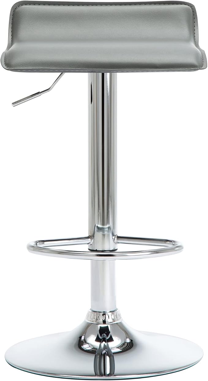 NOBPEINT Contemporary Chrome Air Lift Adjustable Swivel Bar Stool - Image 4