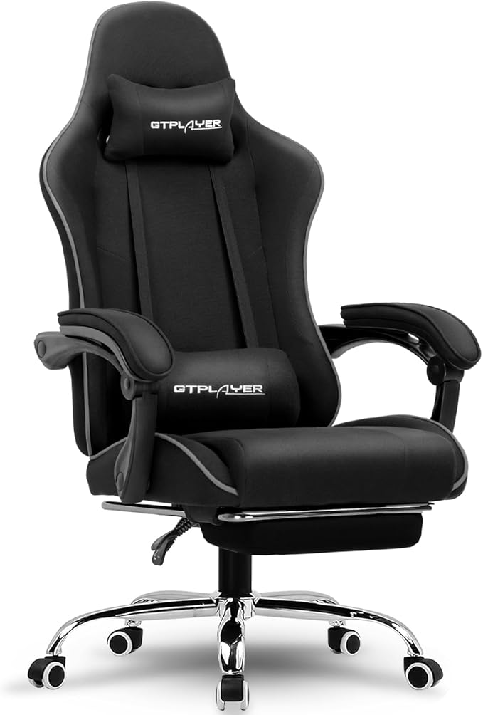 GTPLAYER Gaming Chair with Footrest, Computer Chair with and Lumbar Support by GtracingDirect