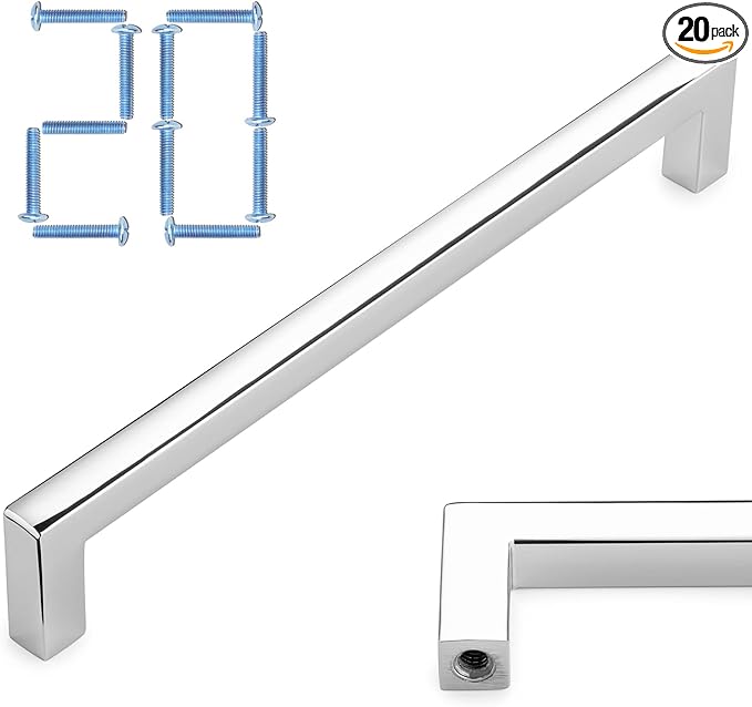 KOOFIZO 20-Pack Solid Square Bar Cabinet Handle by Koofizo