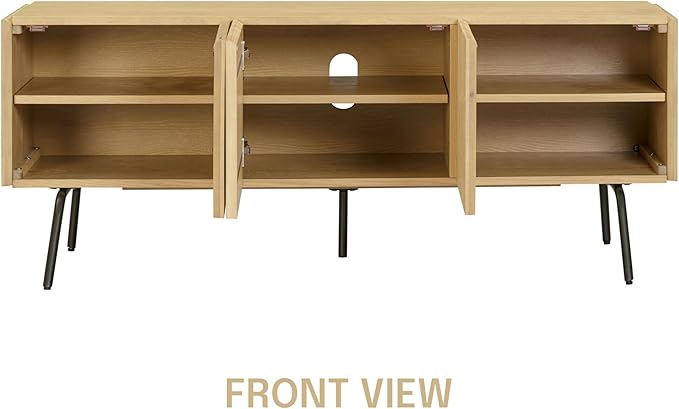 NTC Veil TV Stand with 3 Doors for TVs up to 60’’, Media Console with Vertical - Image 4
