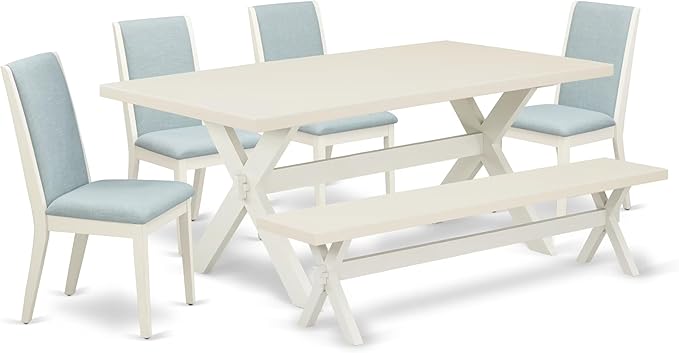 East West Furniture X027LA015-6 6 Piece Dining Table Set Contains a Rectangle by EastWestFurniture