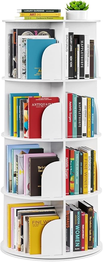 Rotating Bookshelf Tower, 360 Spinning Book Shelf by Unknown