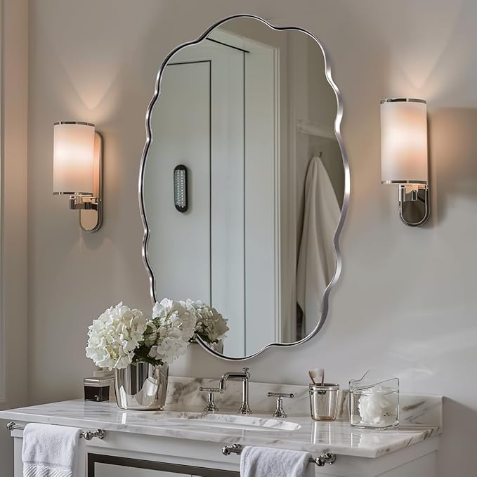 ANDY STAR Chrome Vintage Scalloped Mirror - Image 3