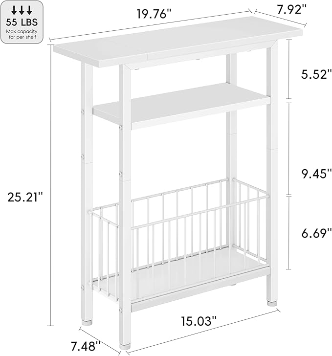 Vagusicc Narrow Side Table, Skinny Side Table - Image 3