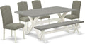 East West Furniture X097EN206-6 6 Piece Dining Set Contains a Rectangle Dining by EastWestFurniture