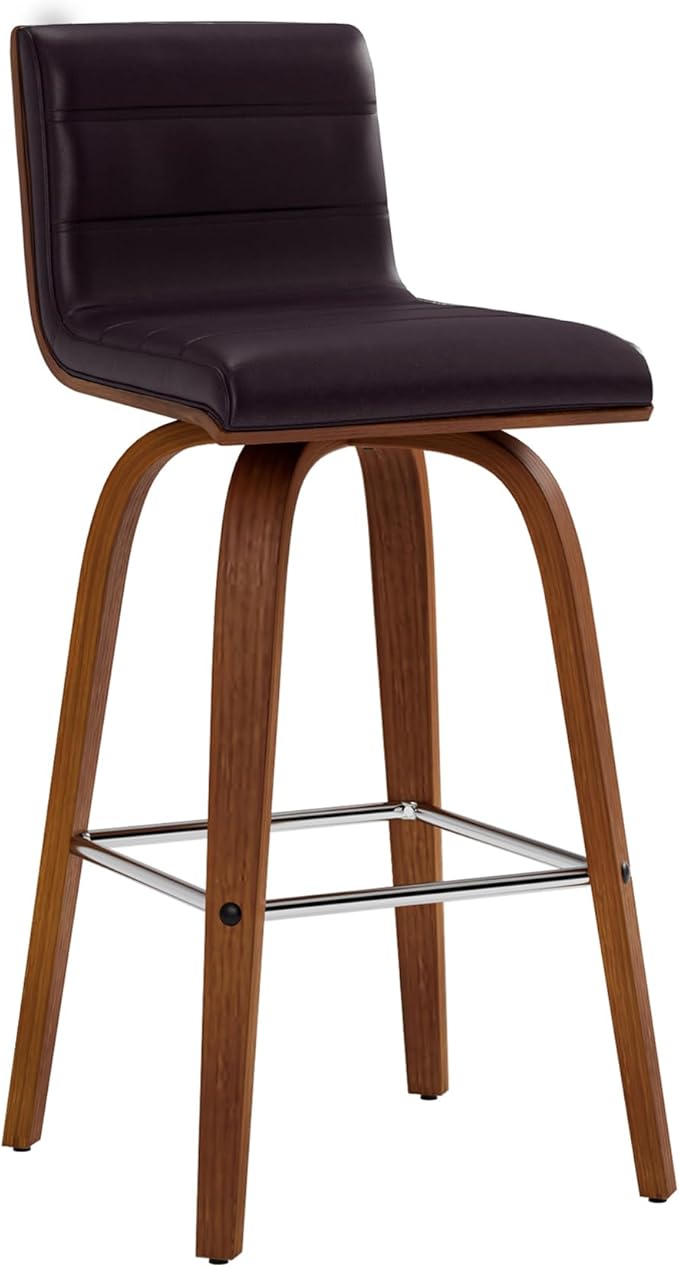 Armen Living Vienna 26" Swivel Counter Stool in Walnut Wood Finish by ArmenLiving