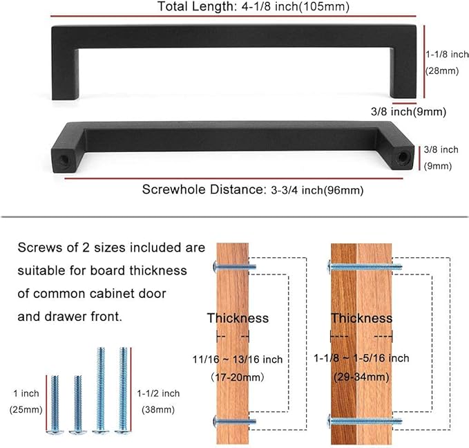 KOOFIZO Solid Square Bar Cabinet Handle - Image 2
