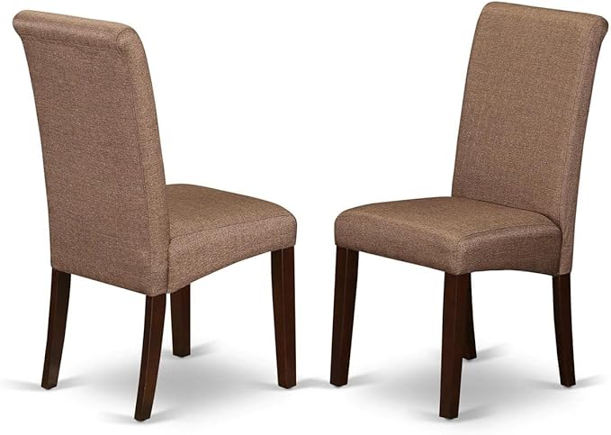 East West Furniture DLBA5-MAH-18 5 Piece Dining Room Table Set Includes a Round - Image 3
