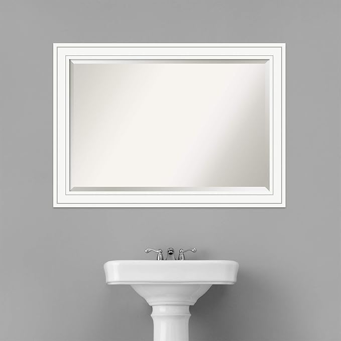 Amanti Art White Bathroom Mirror - Image 6