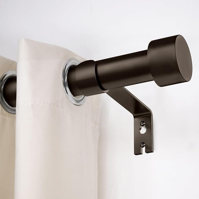 2 Pack Curtain Rods for Windows 72 to 144 Inch, 1 Inch Bronze Curtain Rods Set - Image 4