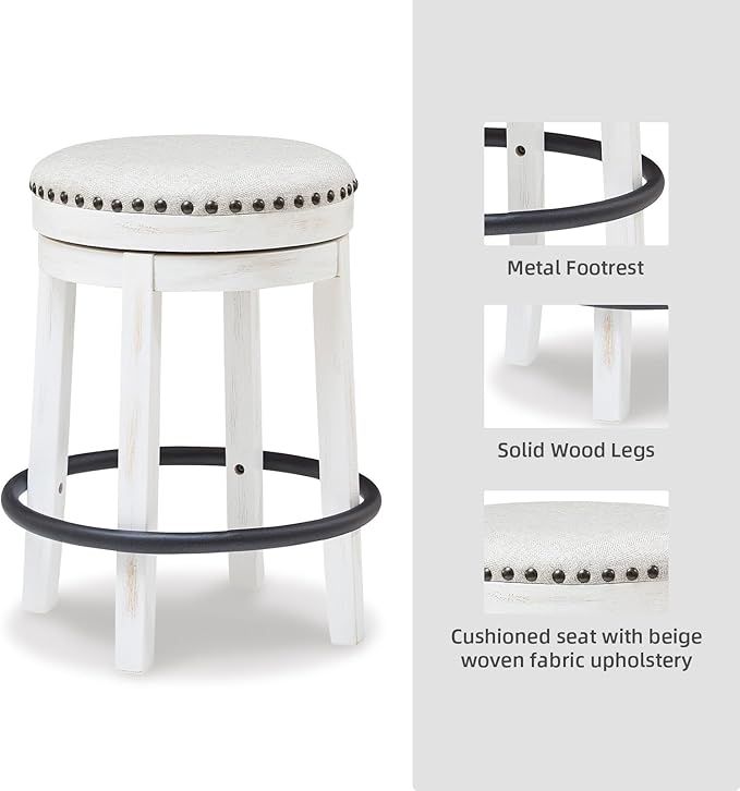 Signature Design by Ashley Valebeck 24" Counter Height Upholstered Swivel Stool - Image 6