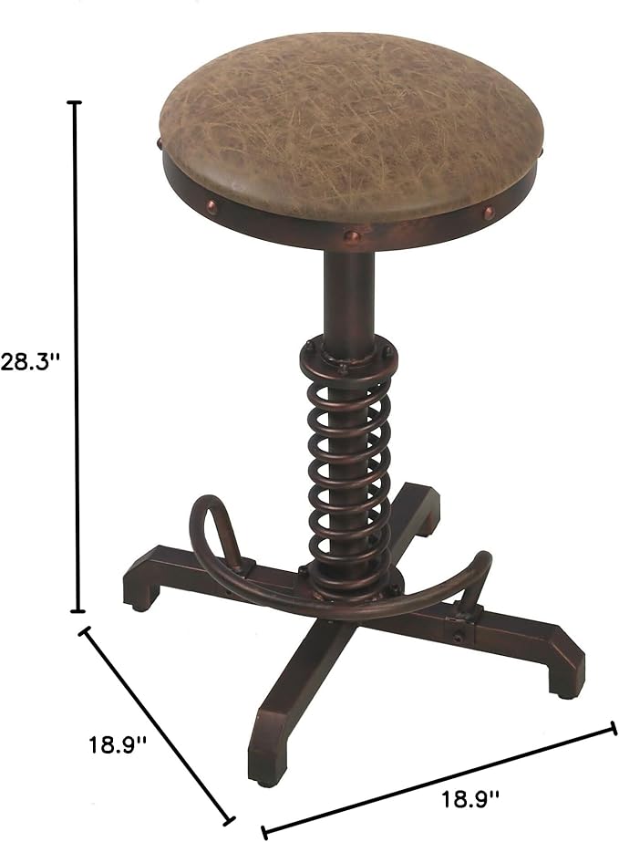 Topower Industrial Retro Vintage Farm PU Seat Tractor Stool Kitchen Swivel - Image 3